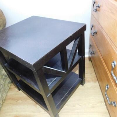 Contemporary Dark Wood Finish Side Table