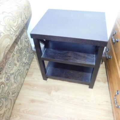 Contemporary Dark Wood Finish Side Table