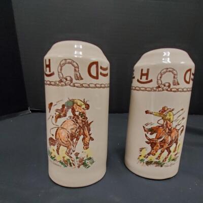 Vintage Westward Ho Bull RIder Bronc Rider Salt/Pepper Set