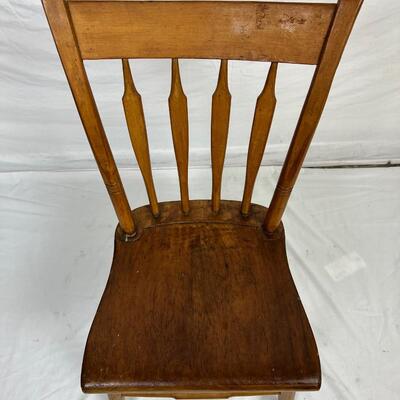 110 Two Antique Plank Bottom Arrow Back Chairs