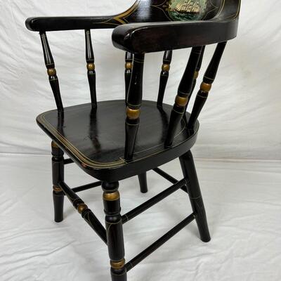 114 Vintage Hand painted Windsor Captains Chair