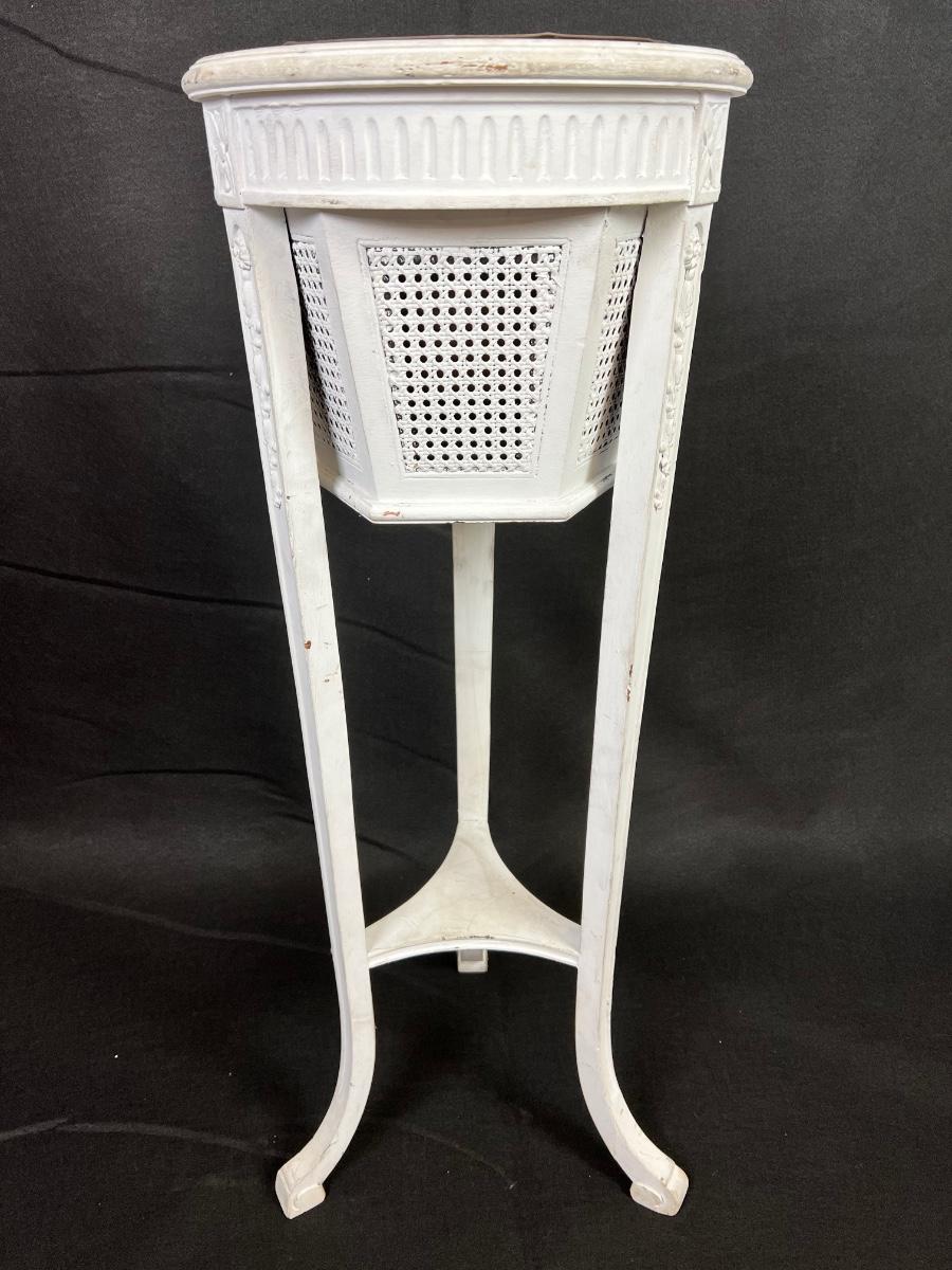117 Antique Gustavian Wood and Cane Plant Stand | EstateSales.org