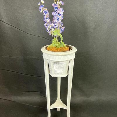 117 Antique Gustavian Wood and Cane Plant Stand