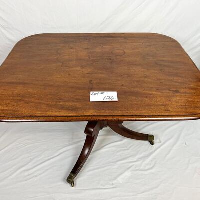 126 Antique Rectangular Mahogany Tilt Top Table