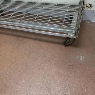 LOT 28N METAL WIRE SHELF ON CASTORS