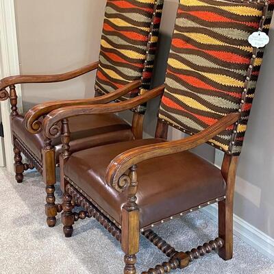 Lot 1: French Louis XIII Style Armchairs