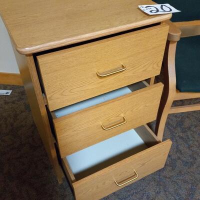LOT 20C CHAIR ANDWOODEN SIDE TABLE