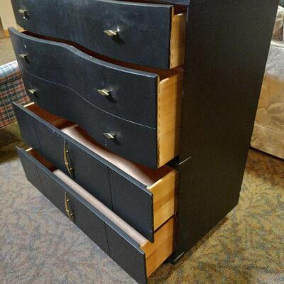 LOT 3C  WOODEN CHEST OF DRAWERS AND TWO CHAIRS