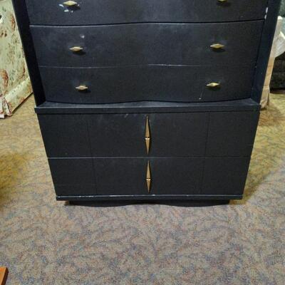 LOT 3C  WOODEN CHEST OF DRAWERS AND TWO CHAIRS