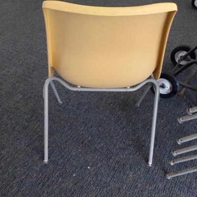 LOT 3W  TWELVE STACKABLE CHAIRS AND MOVER