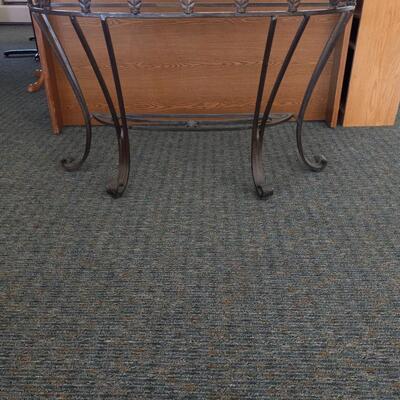 LOT 1W WROUGHT-IRON  GLASS TOP SOFA TABLE