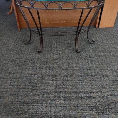 LOT 1W WROUGHT-IRON  GLASS TOP SOFA TABLE