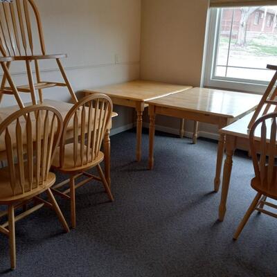 LOT 2N WOODEN TABLE AND 4 CHAIRS