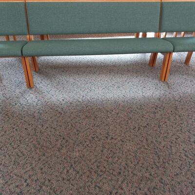 LOT 33W  WOODEN PEW BENCH AND TWO PEW CHAIRS