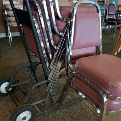 LOT 99T STACKABLE CHAIRS WITH CHAIR MOVER