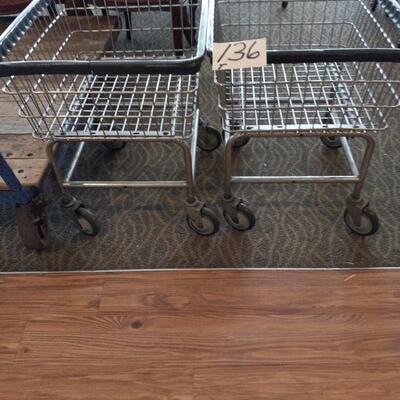 LOT 136 TWO METAL WIRE CARTS