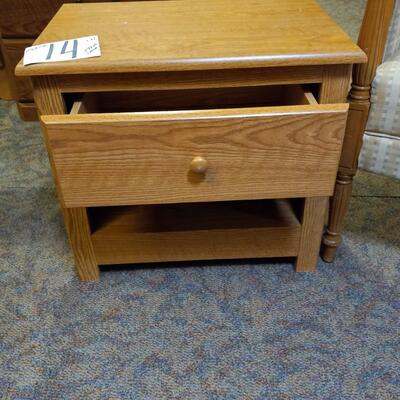 LOT 14C CHAIR AND WOODEN SIDE TABLE