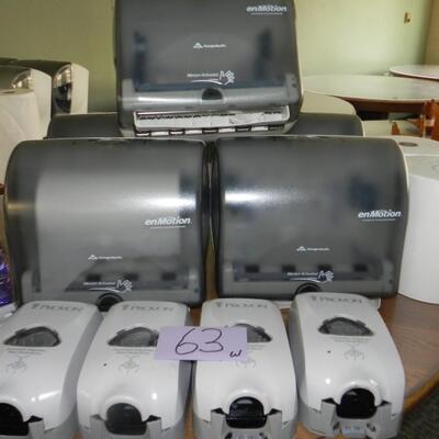 LOT 63W AUTOMATIC SOAP AND TOWEL DISPENSERS