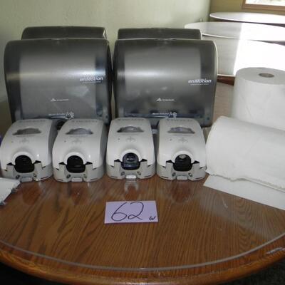 LOT 62W AUTOMATIC SOAP AND TOWEL DISPENSERS