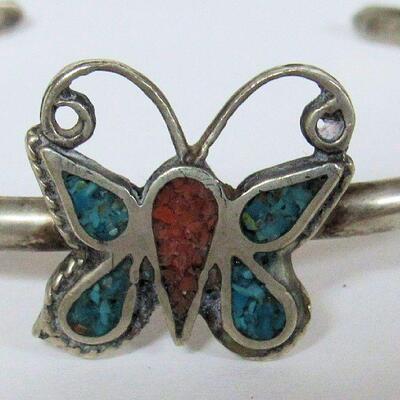 Silver Butterfly Bracelet, Unmarked, Probably Mexico