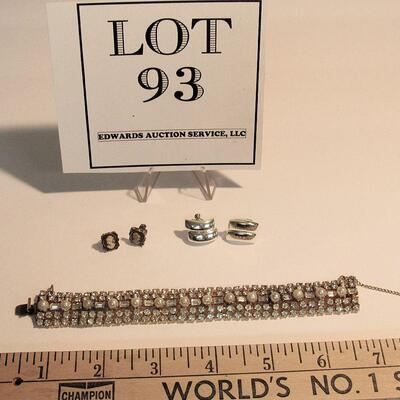 Lot of Costume Jewelry, Faux Pearls on Bracelet, Read Description