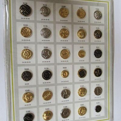 Vintage Card of Salesman's Sample Buttons, Fancies, 30 Buttons