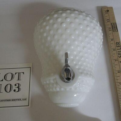 Vintage White Milk Glass Wall Pocket Set, Hobnail, Unmarked, Attributed to Fenton