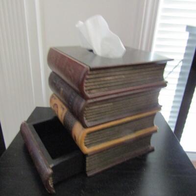 Stack of Books Tissue Holder with Drawer