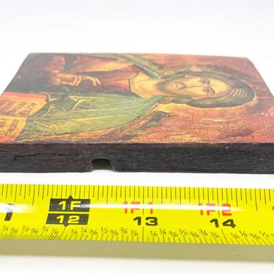 SMALL VINTAGE â€œCHRIST PANTOCRATORâ€ WOODEN PLAQUE / ICON