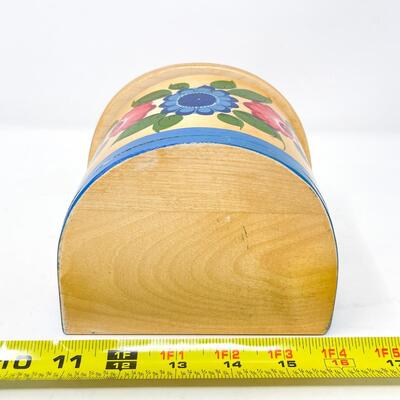VINTAGE RUSSIAN FOLK ART WOODEN SALT BOX