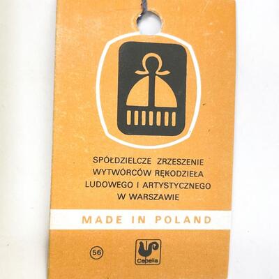 MINI POLISH FOLK ART WOODEN CHICKEN W/ WHEELBARROW