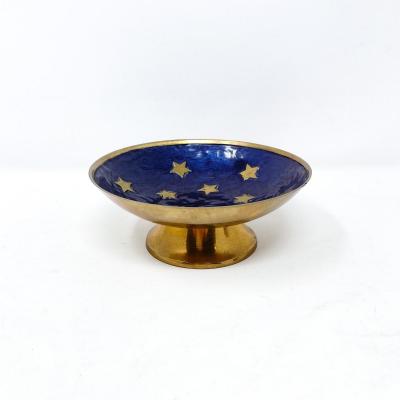 BRASS PEDESTAL DISH W/ STARS - GERMANY