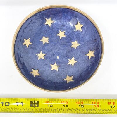 BRASS PEDESTAL DISH W/ STARS - GERMANY