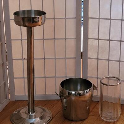 Lot 23: Vintage Meridional Monaco Champagne Cooler Ice Bucket and Stand
