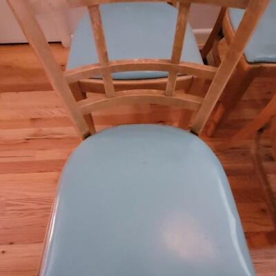 Lot 41: (6)  Vintage Mid Century Modern Chairs with Turquoise Viny Seats