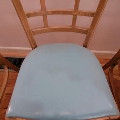 Lot 41: (6)  Vintage Mid Century Modern Chairs with Turquoise Viny Seats