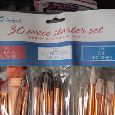 Nice Selection of Art Supplies- Books, Brushes, Sketch Pads