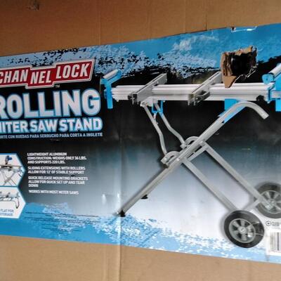 LOT 13 NEW CHANNEL LOCK ROLLING MITER SAW STAND