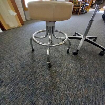 TWO ADJUSTABLE STOOLS