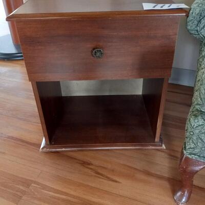 LOT 111T  ARM CHAIR AND SIDE TABLE