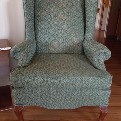 LOT 111T  ARM CHAIR AND SIDE TABLE