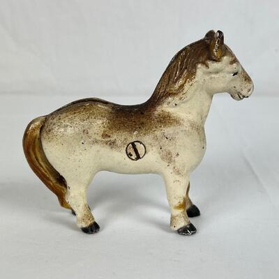 143  Vintage Cast Iron Pony Penny Coin Bank