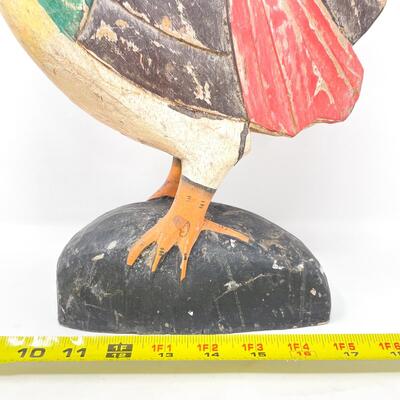 16â€ CARVED ROOSTER DECOR