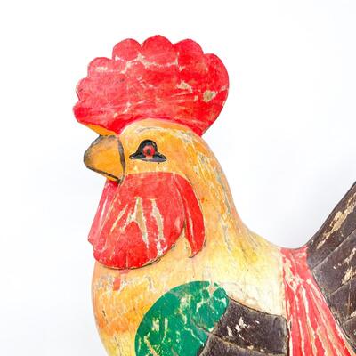 16â€ CARVED ROOSTER DECOR