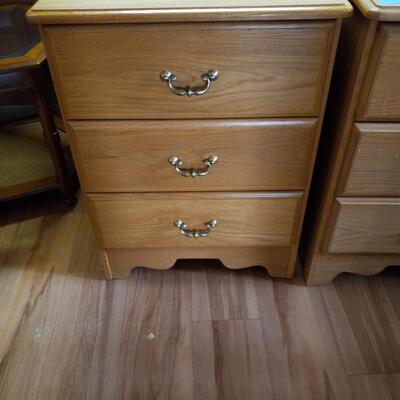 2 WOODEN THREE DRAWER STANDS