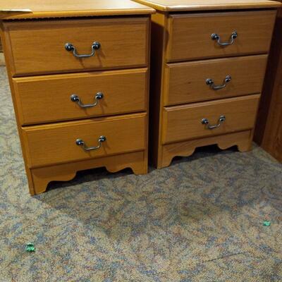 2 WOODEN THREE DRAWER STANDS