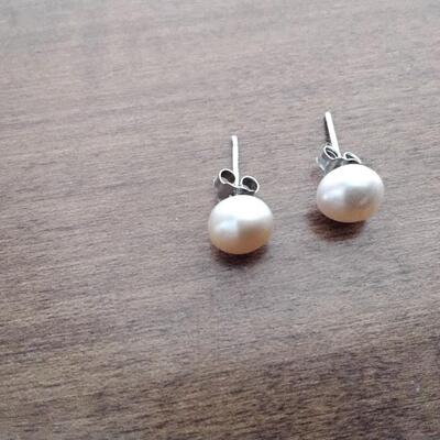 6.5 mm Pale pink akoyas on sterling silver backs