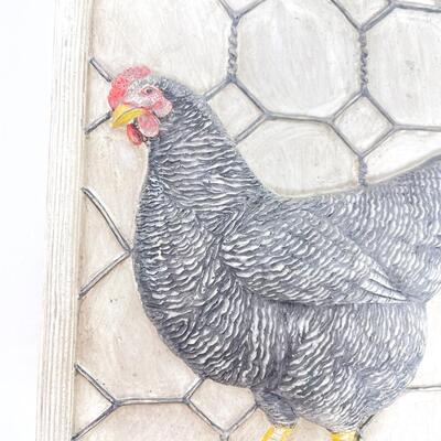 BURRED PLYMOUTH ROCK CHICKEN WALL PLAQUE