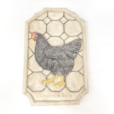 BURRED PLYMOUTH ROCK CHICKEN WALL PLAQUE