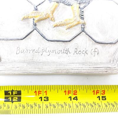 BURRED PLYMOUTH ROCK CHICKEN WALL PLAQUE
